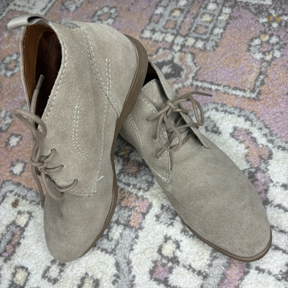 Franco Sarto Chukka Ankle Booties Beige‎ Suede Leather 8 Palazzo Boho Casual